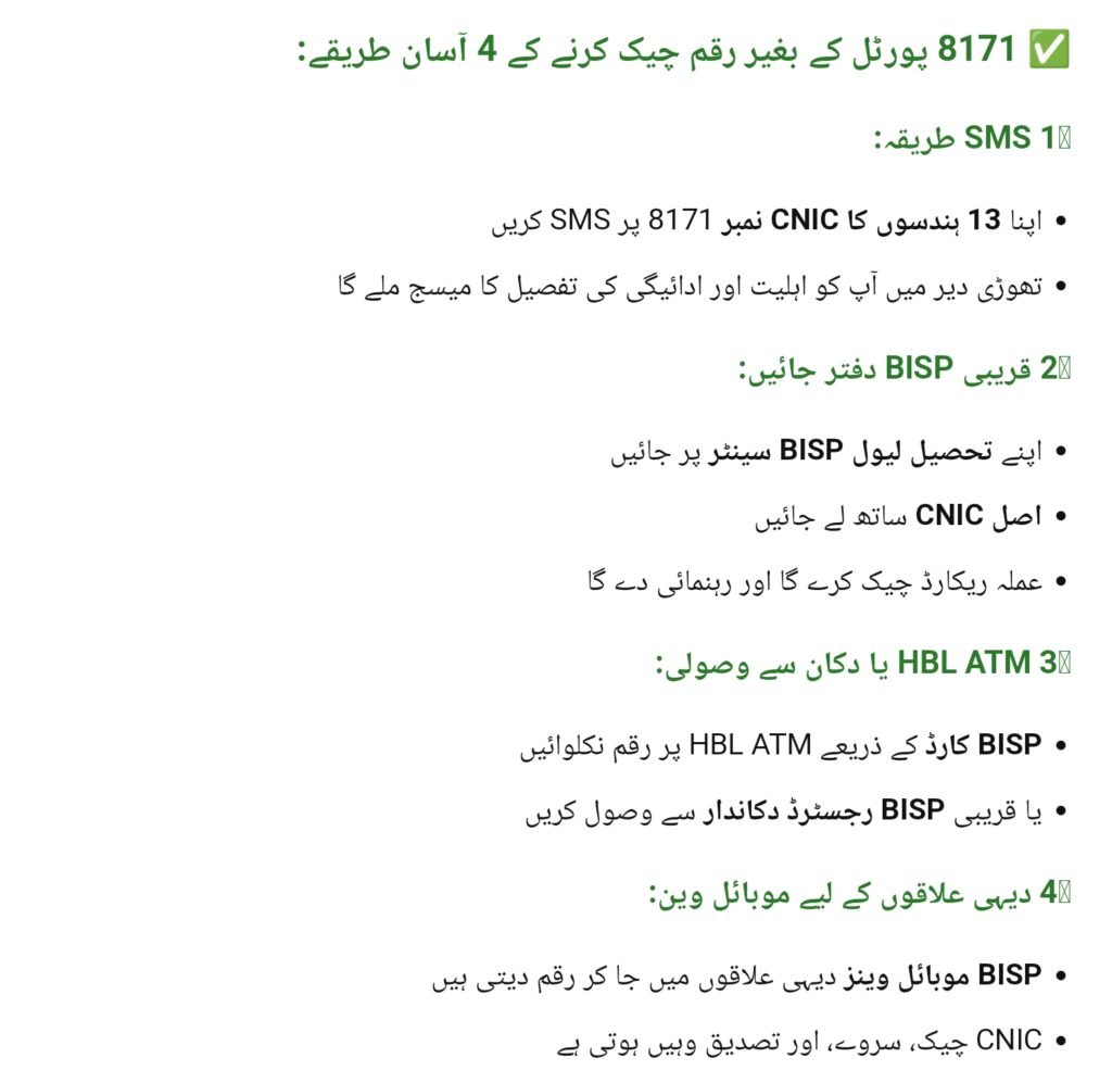 Check Your BISP Payment Without Portal