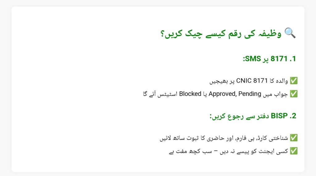 Benazir Taleemi Wazaif August 2025 Payment 