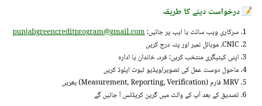 CM Punjab Green Credit Program 2025