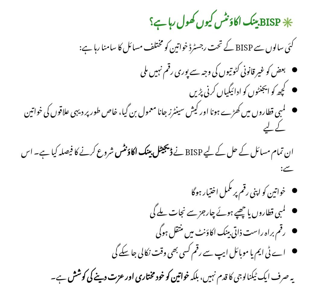 BISP Digital Bank Accounts