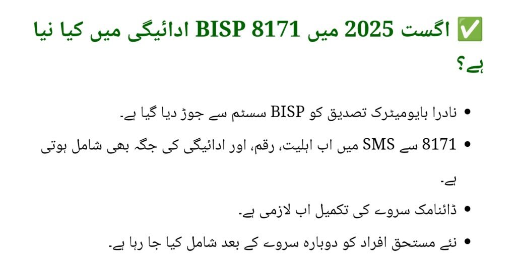 BISP 8171 SMS Payment Status