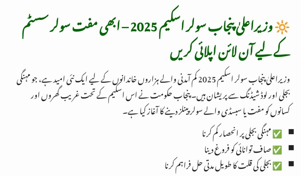 CM Punjab Solar Scheme 2025